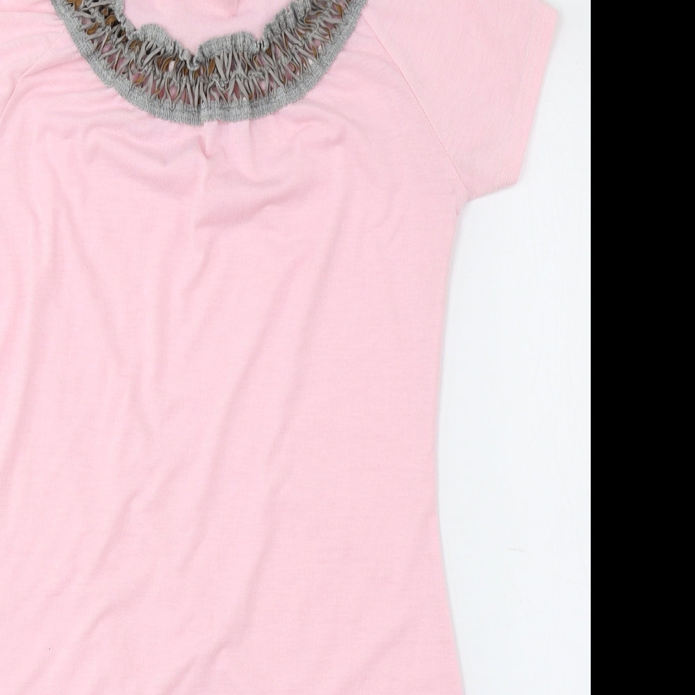 Preworn Womens Multicoloured Polyester Bodycon Size M High Neck - Decoration on neckline