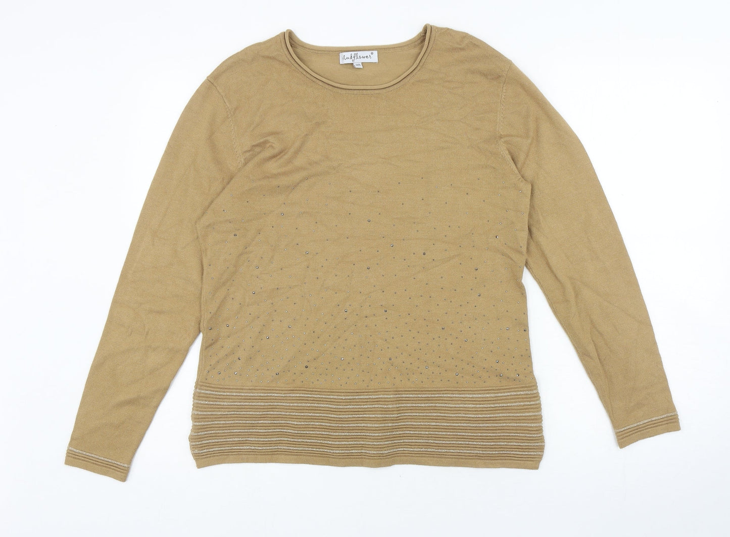 Womens UK Size M Mudflower Brown Jersey T-Shirt