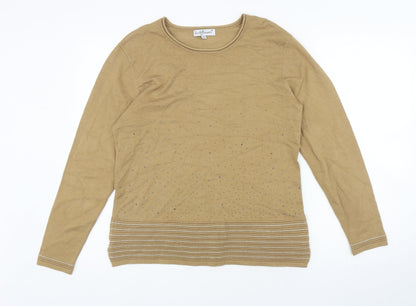 Womens UK Size M Mudflower Brown Jersey T-Shirt