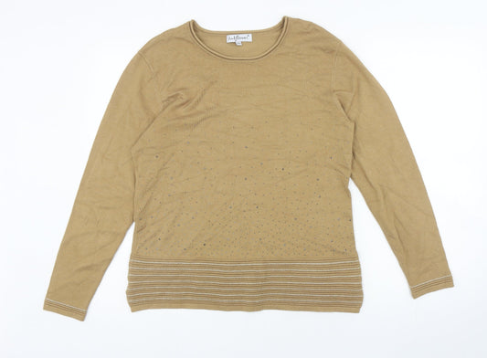 Womens UK Size M Mudflower Brown Jersey T-Shirt