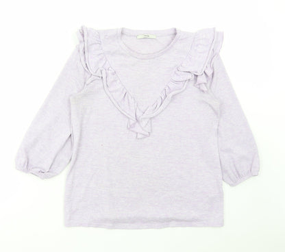 George Womens Purple Polyester Basic T-Shirt Size S Round Neck