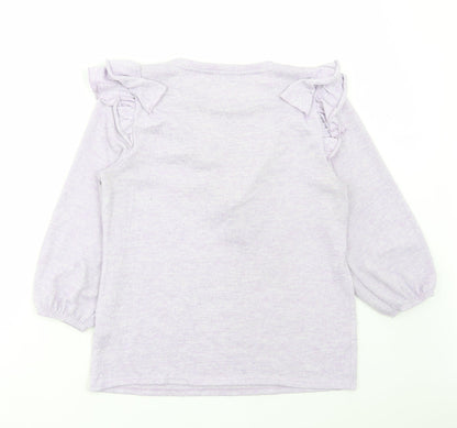 George Womens Purple Polyester Basic T-Shirt Size S Round Neck