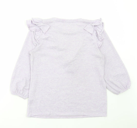 George Womens Purple Polyester Basic T-Shirt Size S Round Neck