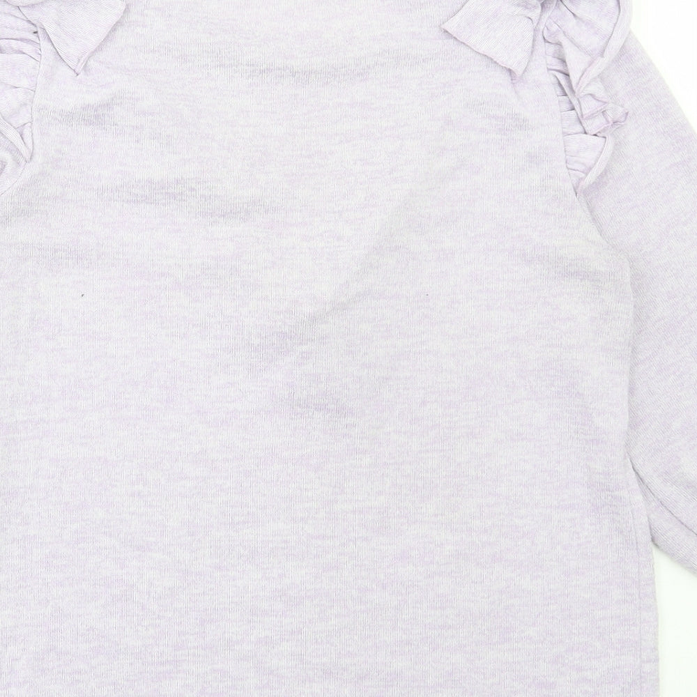 George Womens Purple Polyester Basic T-Shirt Size S Round Neck