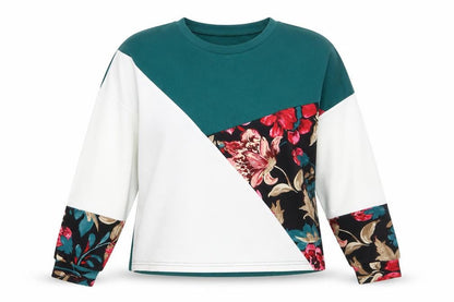 SheIn Womens Multicoloured Floral Polyester Pullover Sweatshirt Size L Pullover