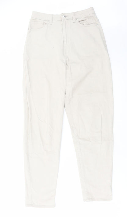 Womens UK Size 8 H&M Regular Fit Straight Beige Jeans