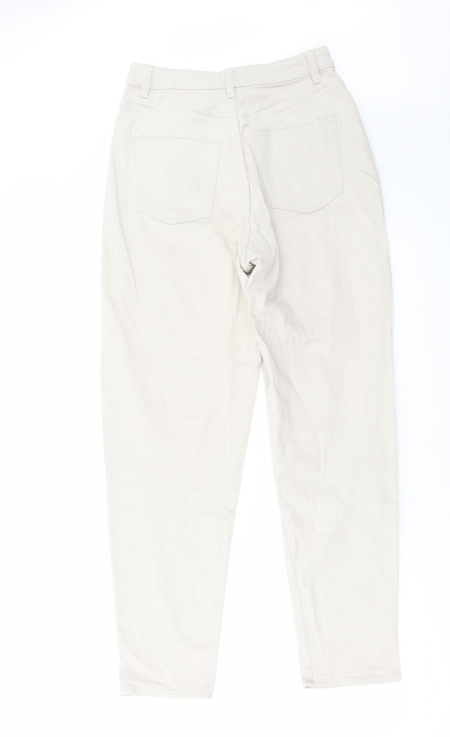 Womens UK Size 8 H&M Regular Fit Straight Beige Jeans