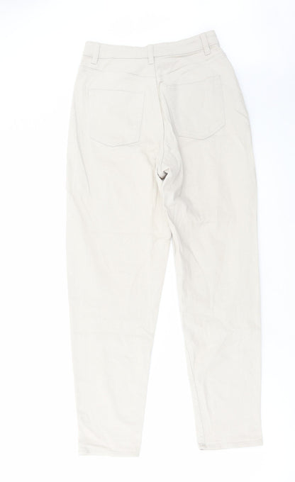 Womens UK Size 8 H&M Regular Fit Straight Beige Jeans