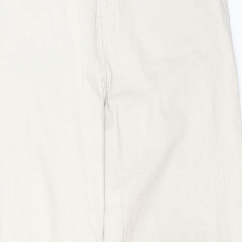 Womens UK Size 8 H&M Regular Fit Straight Beige Jeans
