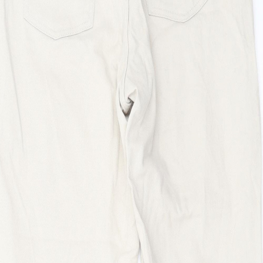 Womens UK Size 8 H&M Regular Fit Straight Beige Jeans