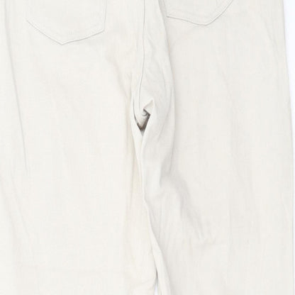 Womens UK Size 8 H&M Regular Fit Straight Beige Jeans