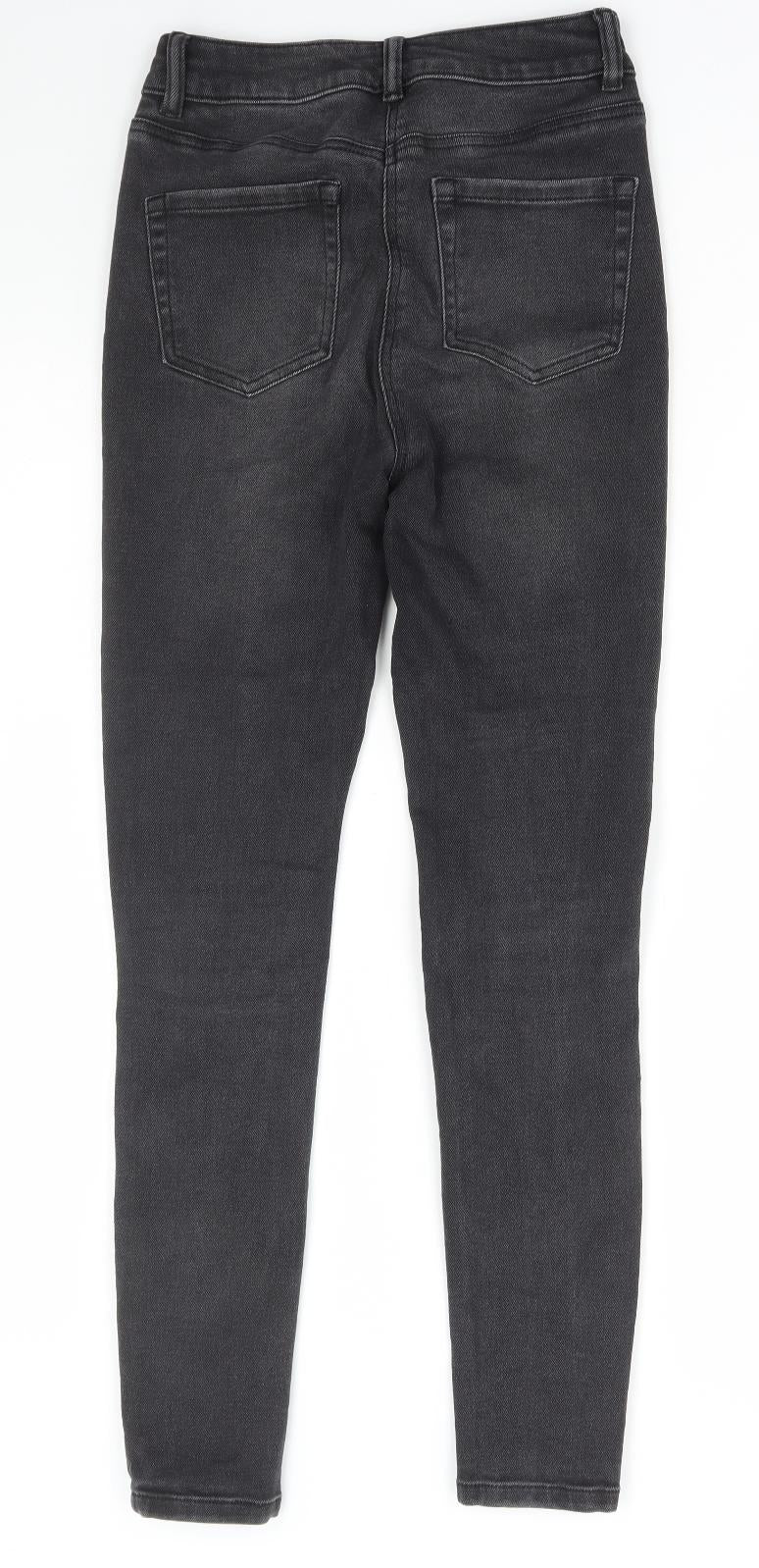 NEXT Womens Black Cotton Skinny Jeans Size 6 L29 in Regular Zip