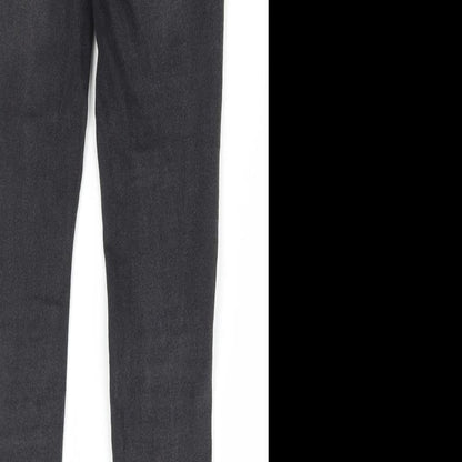 NEXT Womens Black Cotton Skinny Jeans Size 6 L29 in Regular Zip