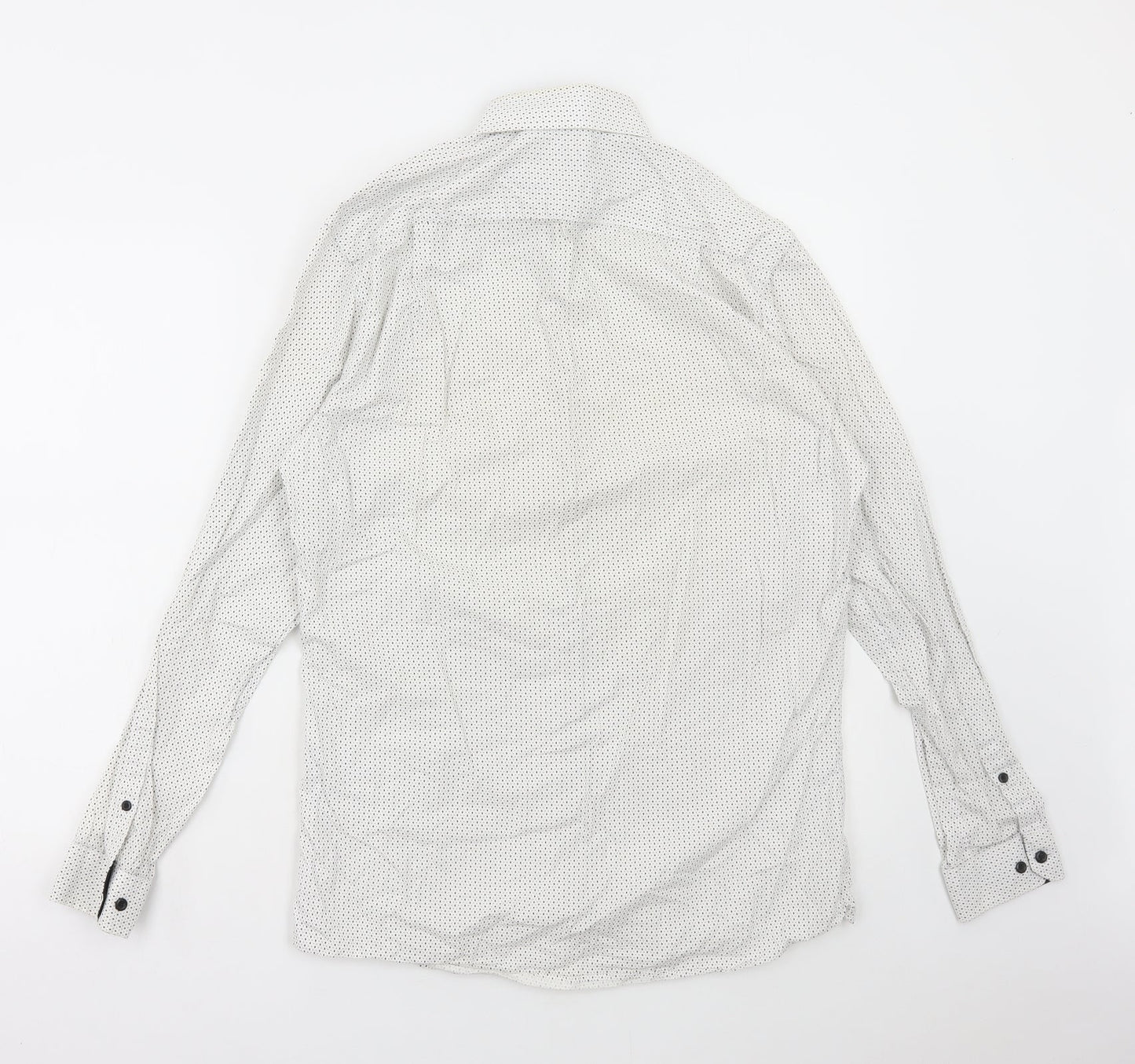 Mens UK Size 15.5 Cedar Wood State White  Button-Up Long Sleeve Casual Shirt