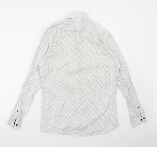 Mens UK Size 15.5 Cedar Wood State White  Button-Up Long Sleeve Casual Shirt