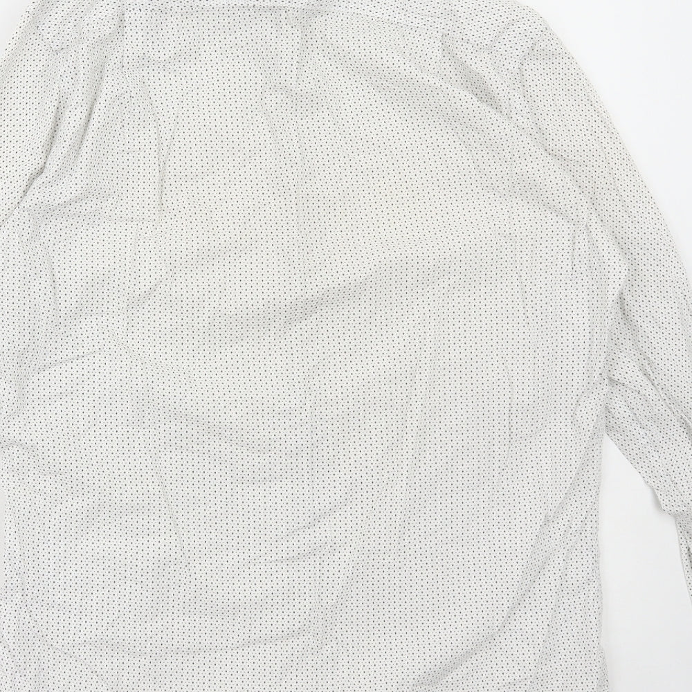 Mens UK Size 15.5 Cedar Wood State White  Button-Up Long Sleeve Casual Shirt