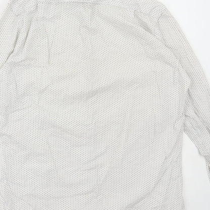 Mens UK Size 15.5 Cedar Wood State White  Button-Up Long Sleeve Casual Shirt