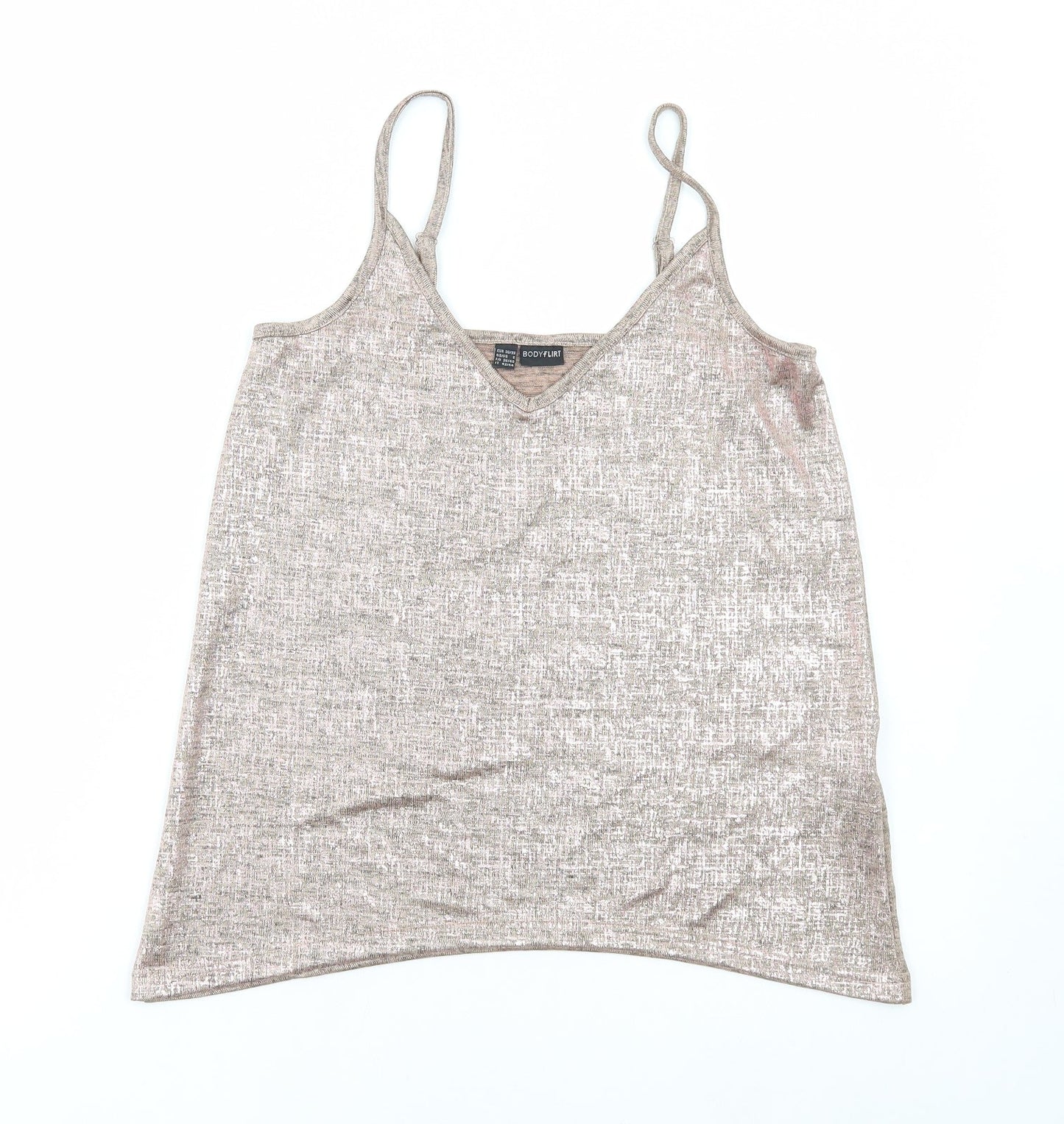 Womens UK Size S Body Flirt Brown Camisole T-Shirt