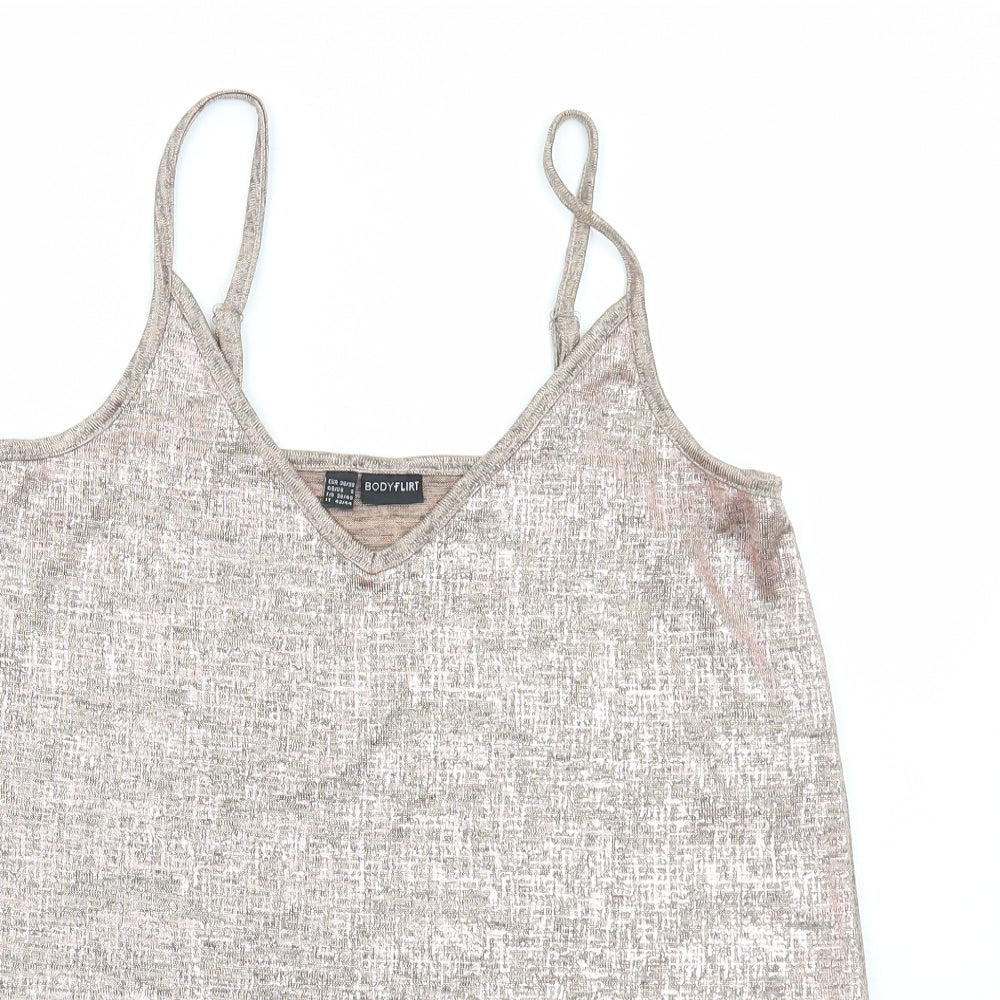 Womens UK Size S Body Flirt Brown Camisole T-Shirt