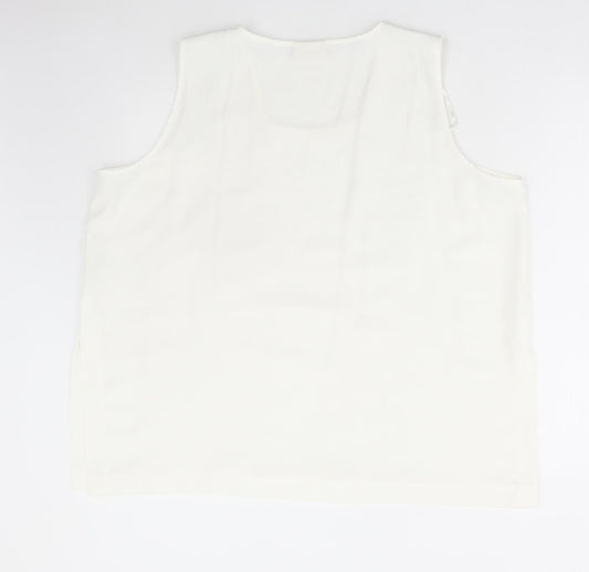 Womens UK Size 22 Michael Gold Ivory Basic Blouse