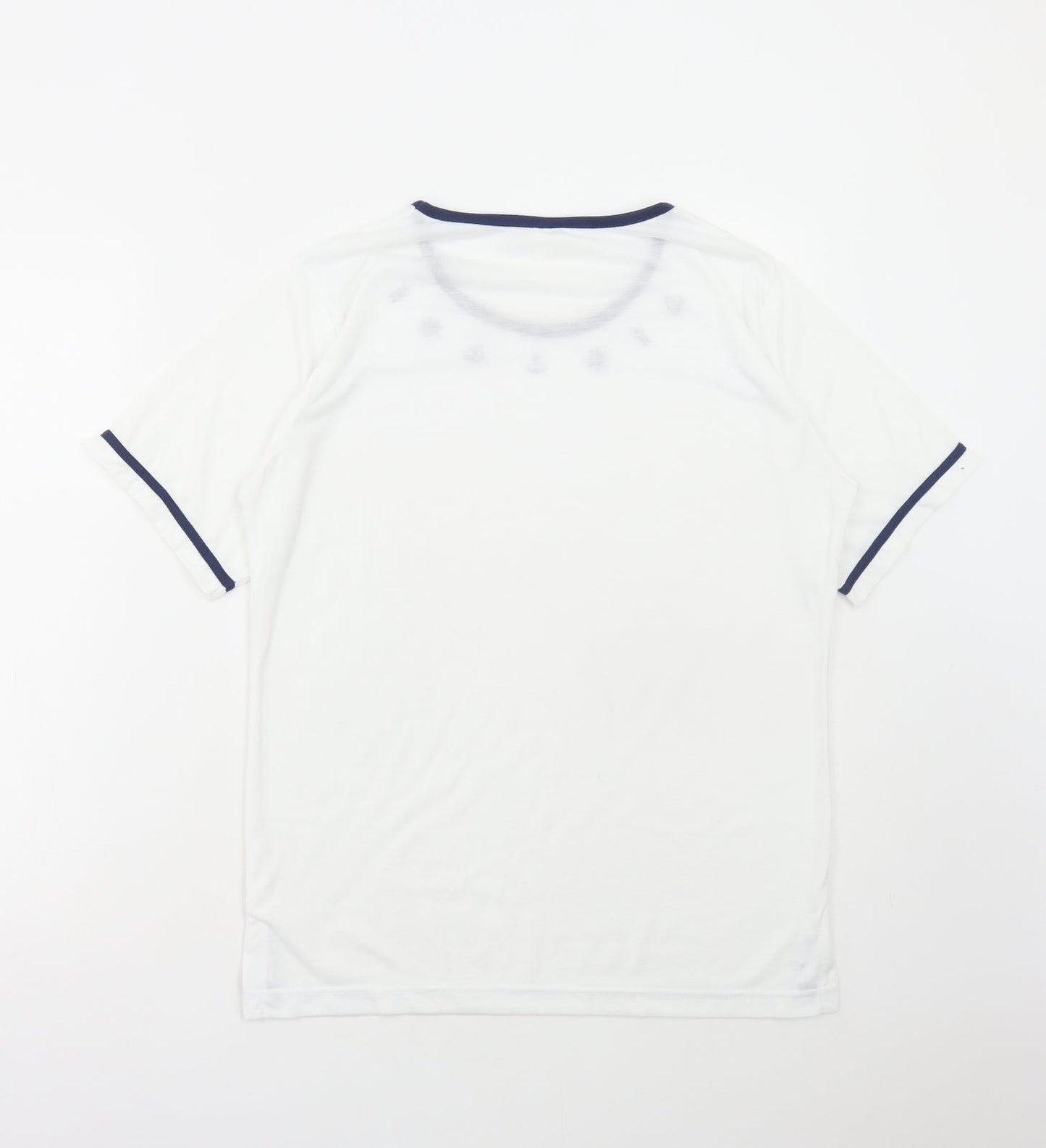 Womens UK Size M Anne De Lancay White Basic T-Shirt