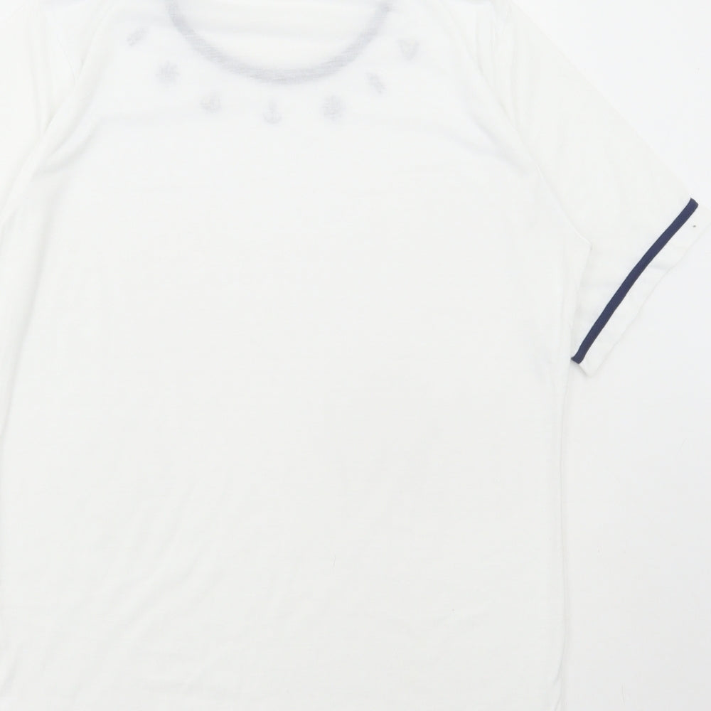 Womens UK Size M Anne De Lancay White Basic T-Shirt