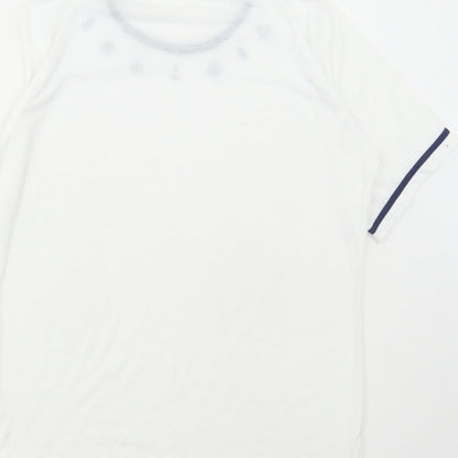 Womens UK Size M Anne De Lancay White Basic T-Shirt