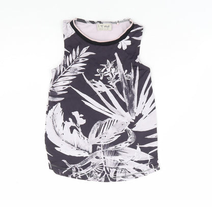 NEXT Girls Grey Geometric Nylon Basic Tank Size 5 Years Round Neck Pullover