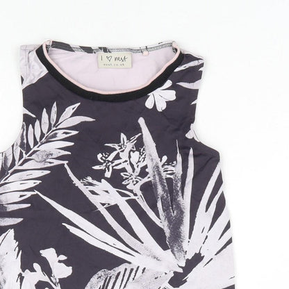 NEXT Girls Grey Geometric Nylon Basic Tank Size 5 Years Round Neck Pullover