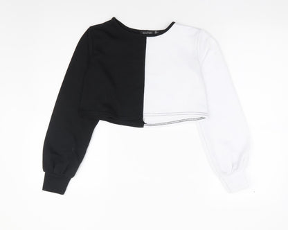 Womens UK Size 4 Boohoo Black Pullover Sweatshirt