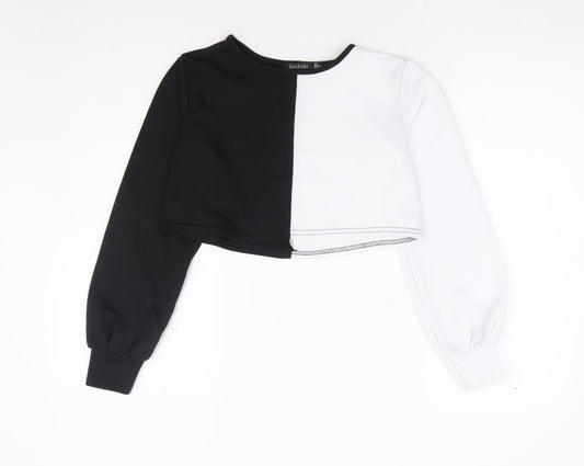 Womens UK Size 4 Boohoo Black Pullover Sweatshirt