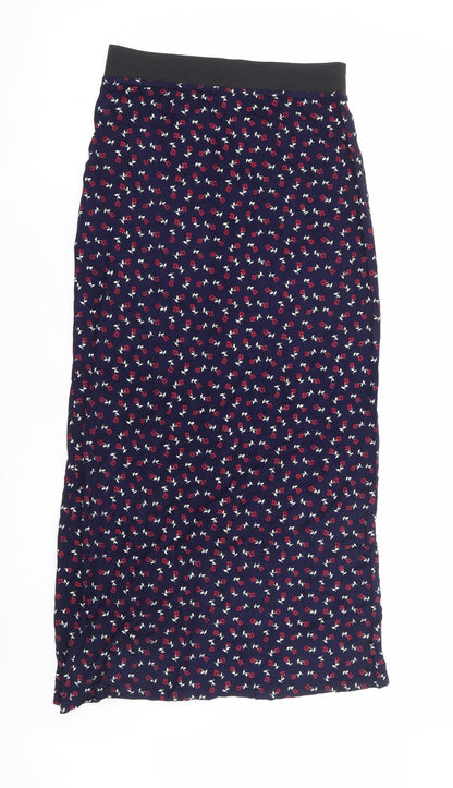 Chemistry Womens Blue Floral Polyester Straight & Pencil Skirt Size S