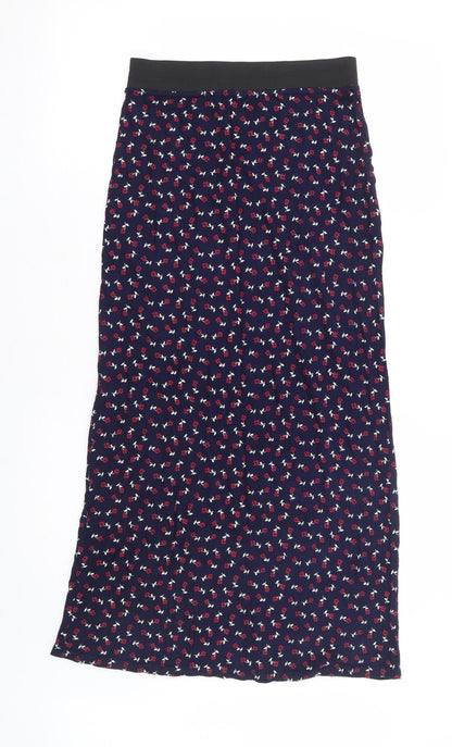 Chemistry Womens Blue Floral Polyester Straight & Pencil Skirt Size S