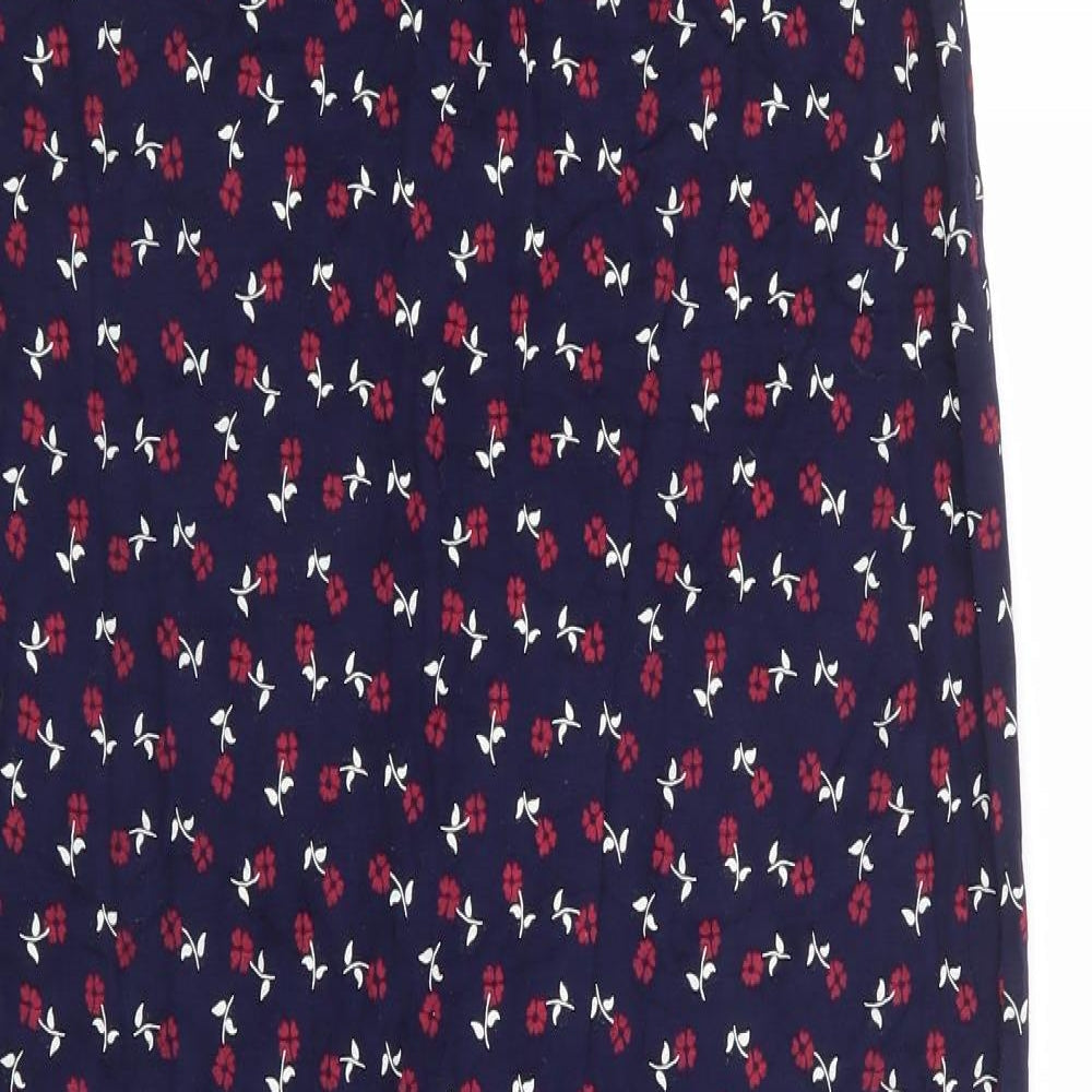 Chemistry Womens Blue Floral Polyester Straight & Pencil Skirt Size S