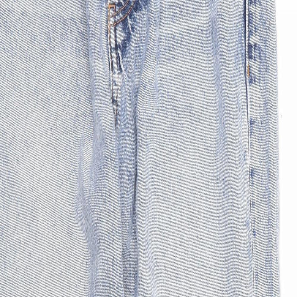 Topshop Womens Blue Cotton Straight Jeans Size 26 in L25 in Regular Button - Short Length