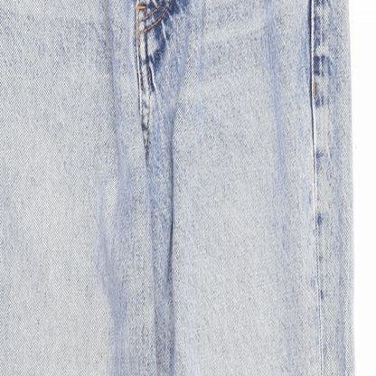 Topshop Womens Blue Cotton Straight Jeans Size 26 in L25 in Regular Button - Short Length