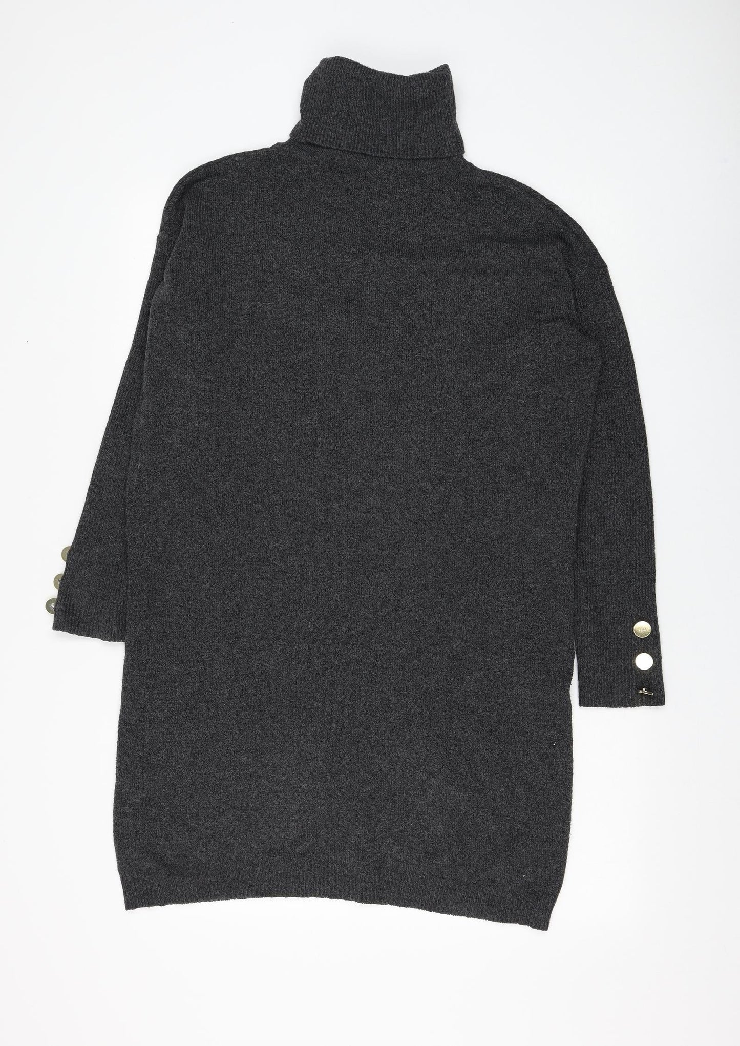 Primark Womens Grey Roll Neck Polyester Pullover Jumper Size 10