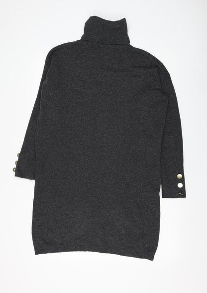 Primark Womens Grey Roll Neck Polyester Pullover Jumper Size 10