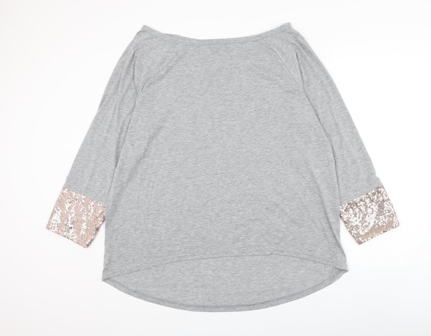 SheIn Womens Grey Boat Neck Polyester Pullover Jumper Size 2XL