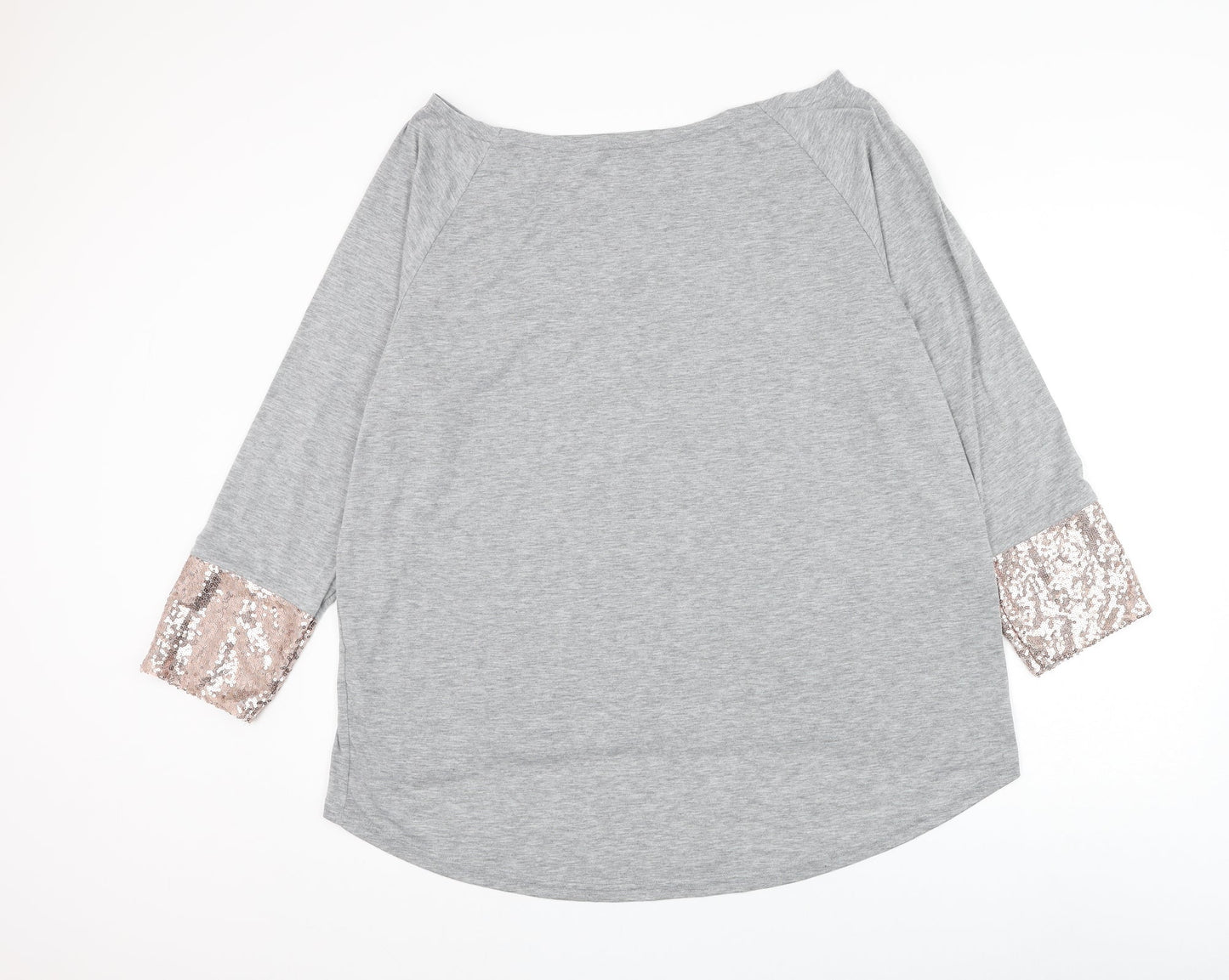 SheIn Womens Grey Boat Neck Polyester Pullover Jumper Size 2XL