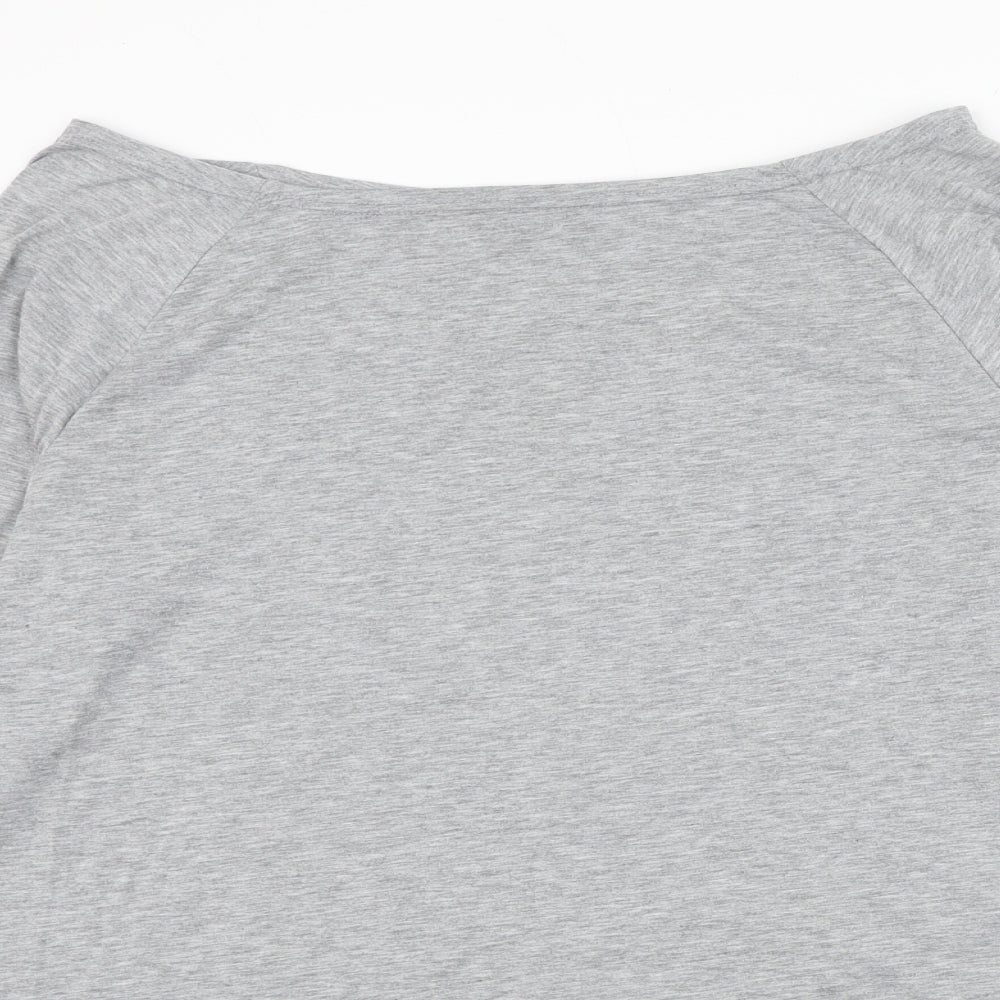 SheIn Womens Grey Boat Neck Polyester Pullover Jumper Size 2XL