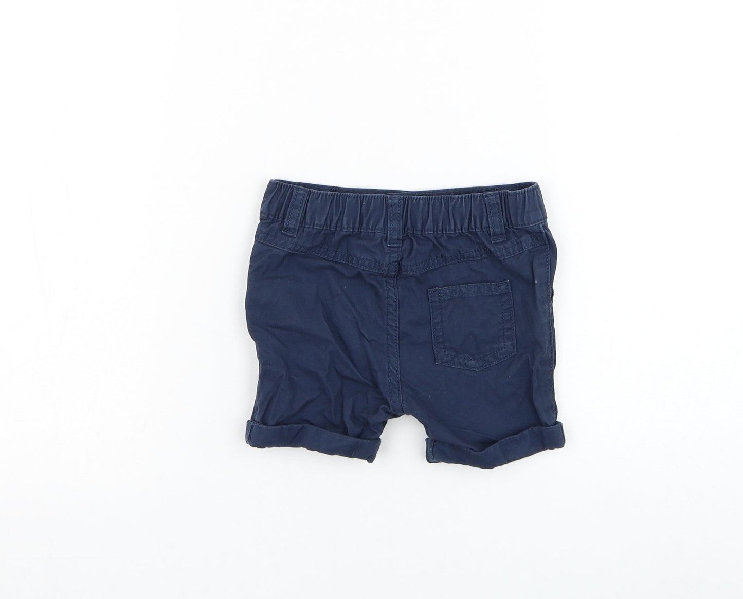NEXT Boys Blue Cotton Cropped Trousers Size 9-12 Months Button