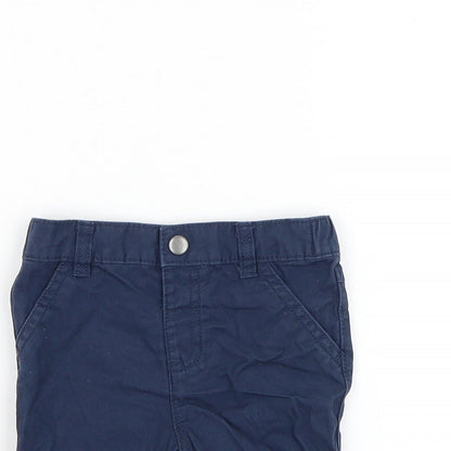 NEXT Boys Blue Cotton Cropped Trousers Size 9-12 Months Button