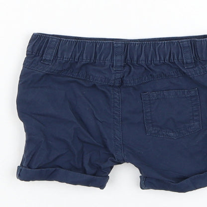 NEXT Boys Blue Cotton Cropped Trousers Size 9-12 Months Button