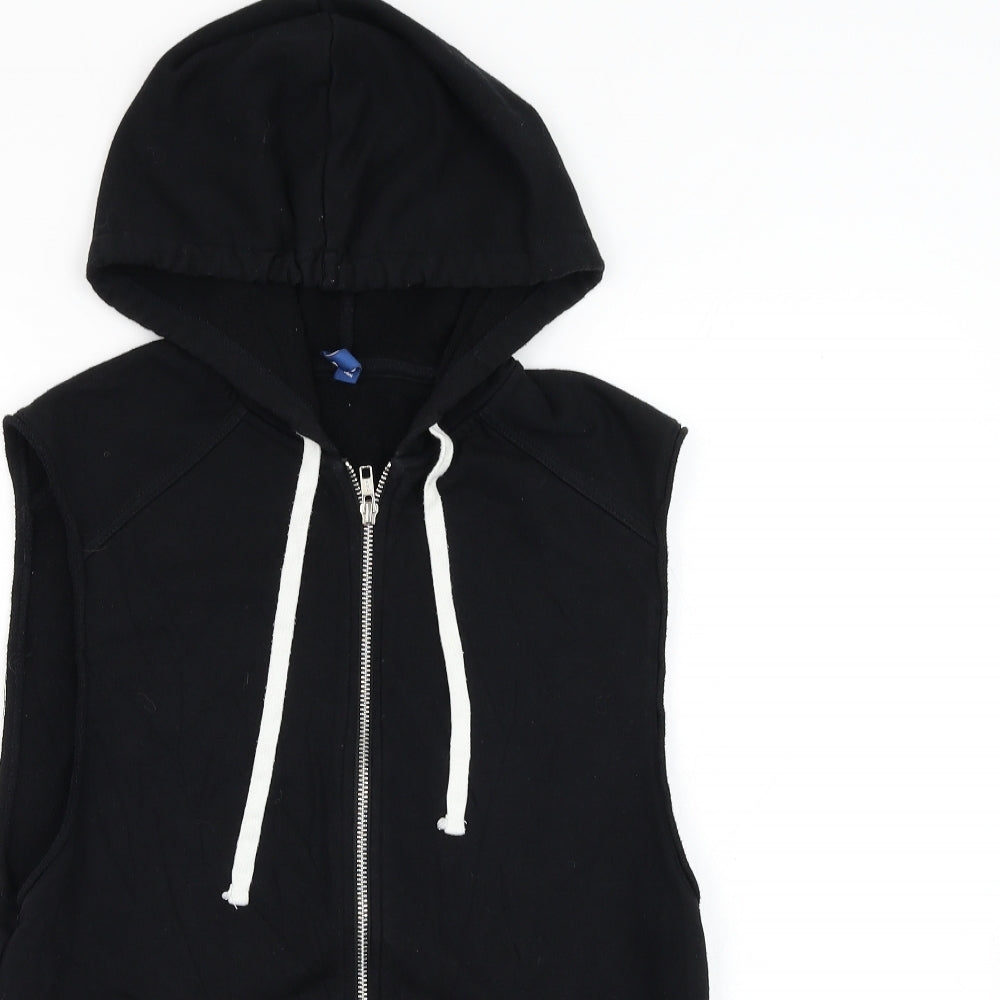 Womens UK Size S Divided by H&M Black Vest Sweatshirt