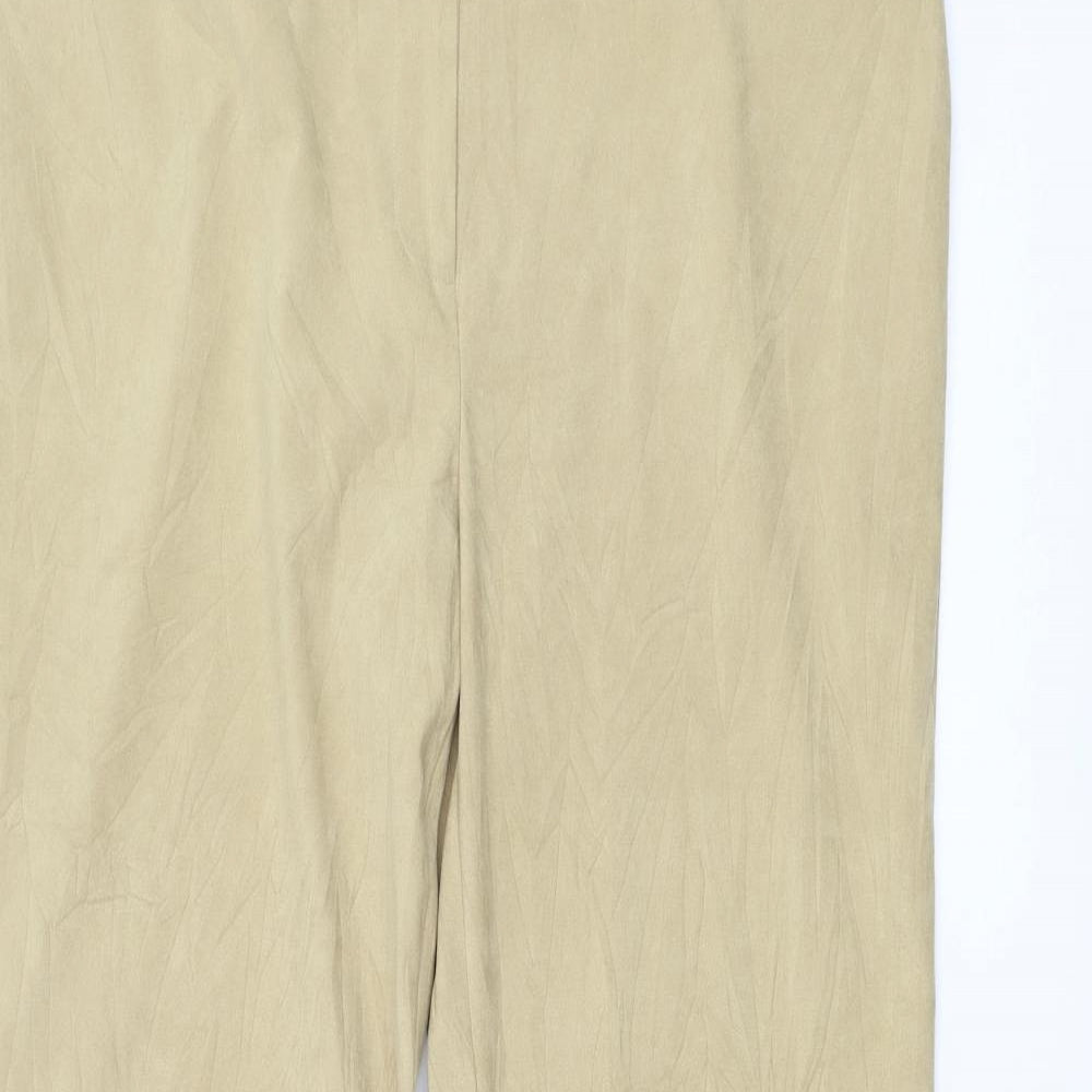 E-vie Womens Beige Polyester Trousers Size 18 L30 in Regular Zip - Lace Up Leg
