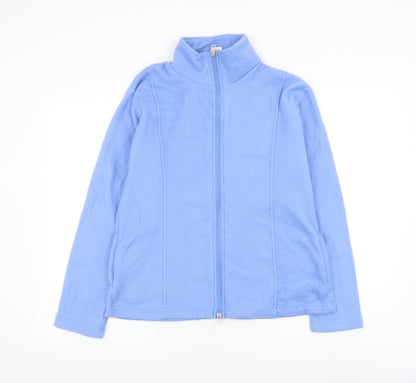 Anne De Lancay Womens Blue Polyester Full Zip Sweatshirt Size S Zip