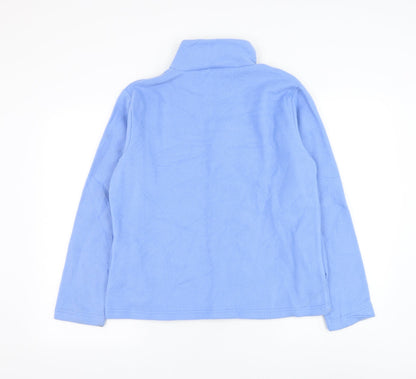 Anne De Lancay Womens Blue Polyester Full Zip Sweatshirt Size S Zip