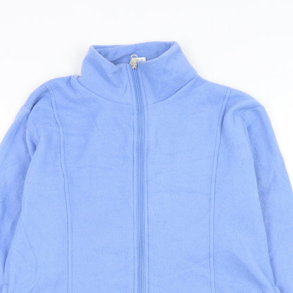 Anne De Lancay Womens Blue Polyester Full Zip Sweatshirt Size S Zip