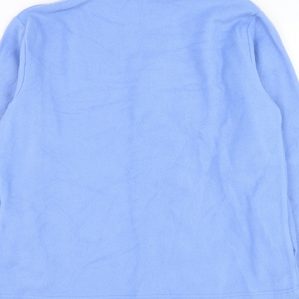 Anne De Lancay Womens Blue Polyester Full Zip Sweatshirt Size S Zip
